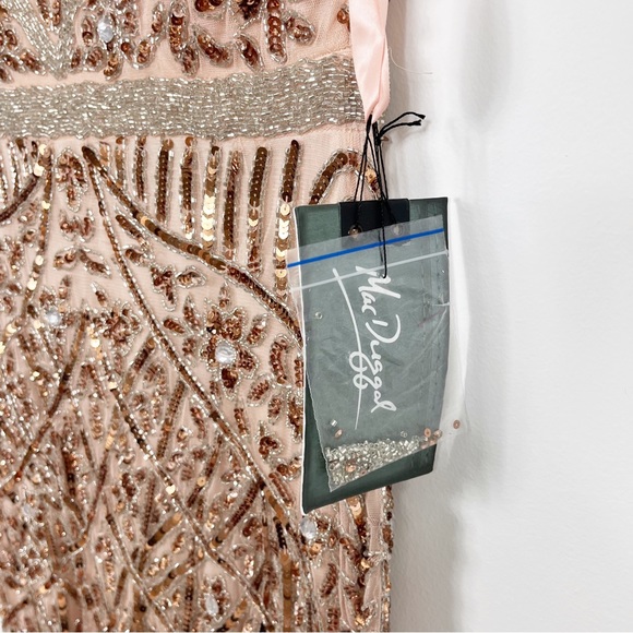 Mac Duggal Copper Beaded Fringe Column Gown 5452 - Picture 6 of 10